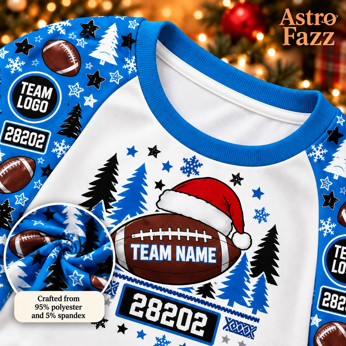 Game Day Football Christmas Pajama Set, Custom School Spirit Holiday Loungewear
