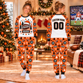 Custom Name & Team Logo Holiday Pajamas, Team Mascot Football Sleepwear Set