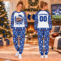 Football Tailgate Christmas Pajama Set, Custom School Spirit Holiday Loungewear