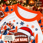 Personalized Football Holiday Pajamas, Custom Game Day Family Lounge Set
