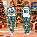 Personalized Football Team Name Pajamas Set, Custom Team Name Christmas Pajamas