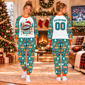 Custom Football Team Logo Pajamas Football Pajamas Set Family Football Christmas Pajamas Football Game Day Shirt Football Fan Gift