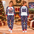 Custom Football Santa Christmas Pajamas, Team Family Holiday Sleepwear Football Fan Gift