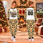 Custom Football Christmas Pajamas, Matching Team Family Sleepwear