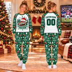 Personalized Football Team Pajamas Set Custom Football Pajamas Family Football Christmas Matching Pajamas Football Game Day Sleepwear Set