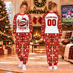 Custom Team Name Family Sleepwear, Matching Family Pajamas, Football Fan Gift