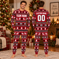 Custom Football Team Christmas Pajamas, Matching School Spirit Sleepwear
