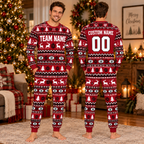 Custom Football Team Christmas Pajamas, Matching School Spirit Sleepwear