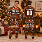 Personalized Sports Team Christmas Pajamas, Custom Holiday Family Lounge Set