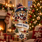 Personalized Cozy Mascot Christmas Ornament, Custom School Name Student Gift