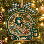 Personalized Football Helmet Christmas Ornament, Custom Name & Number Gift
