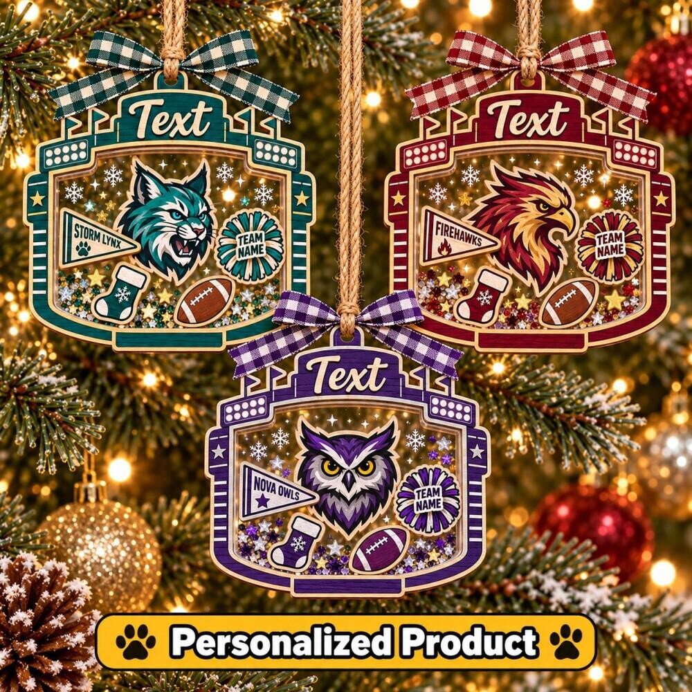 Personalized Stadium Mascot Christmas Ornament, Custom Team Fan Keepsake Gift
