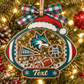 Personalized Football School Spirit Ornament, Custom Player Christmas Decor