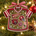 Personalized Football Jersey Christmas Ornament, Custom Name & Number Fan Gift