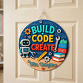Custom STEM Teacher Classroom Door Sign, Computer Science Wood Plaque - product image 1
