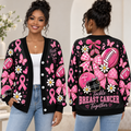 Breast Cancer Awareness Cardigan, Game Day Pink Ribbon Sweater