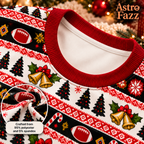 Custom Football Christmas Pajamas, Custom Team Spirit Holiday Sleepwear