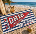 Custom University Beach Towel, Personalized College Pennant Towel
