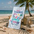 Custom Teacher Name Beach Towel, Tired Teachers Summer Club Towel