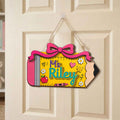 Custom Name Teacher Wooden Sign, 2-Layer Pencil Classroom Door Hanger - product image 1