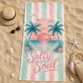 Tropical Sunset Teacher Beach Towel, Educator Summer Vacation Gift