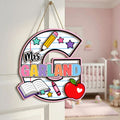 Custom Name Teacher Wooden Sign, 2-Layer Monogram Classroom Plaque - product image 1