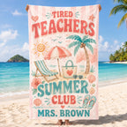 Personalized Teacher Summer Beach Towel, Custom Educator Appreciation Gift