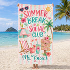 Personalized Teacher Summer Beach Towel