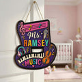 Custom Music Teacher Classroom Door Sign, Cute Back to School Wood Plaque - product image 1