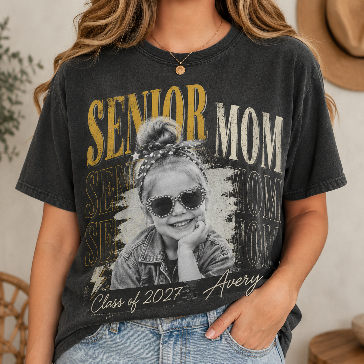 Custom Senior Mom Photo Shirt, Vintage Graduation Shirt