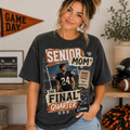 Custom Senior Mom Photo T-Shirt, Vintage Game Day Football Tee