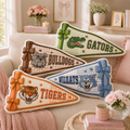 Custom College Mascot Pennant Pillow, Personalized School Spirit Dorm Decor