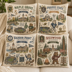 Custom College Pillow, Personalized University Dorm Room Decor Gift