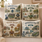 Custom Name University Pillow, Personalized School Mascot Throw Cushion