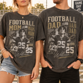 Custom Football Mom and Dad T-Shirt, Vintage Game Day Photo Shirt