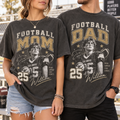 Custom Football Parents T-Shirt, Vintage Game Day Photo Graphic Tee