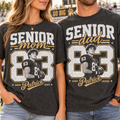 Custom Senior Parents Football T-Shirt, Vintage Game Day Photo Graphic Tee
