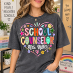 Custom School Counselor Heart Shirt, Cute Counselor Appreciation Gift