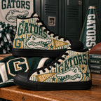 Custom College Canvas Shoes, Varsity Striped Game Day Sneakers