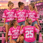 Custom Mascot Pink Out Football Jersey, Game Day Supporter Tribute Gift - product image 2