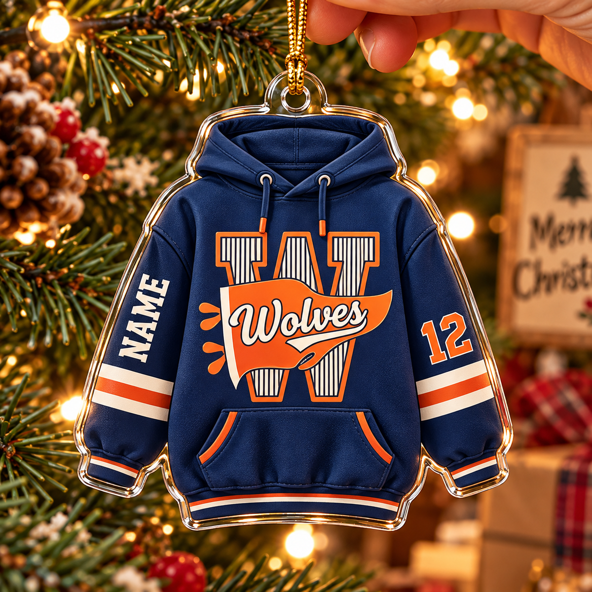 Personalized Sports Hoodie Ornament