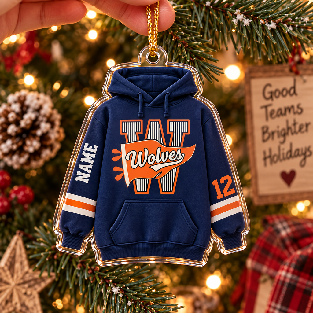 Custom Varsity Hoodie Christmas Ornament