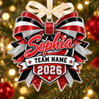 Personalized Cheer Bow Christmas Ornament