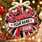 Custom Cheerleading Bow Acrylic Ornament