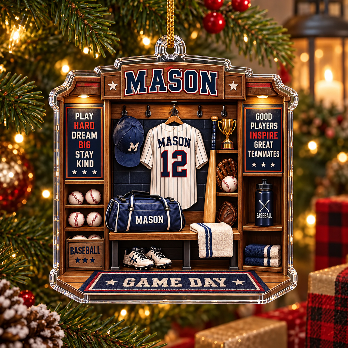 Personalized Baseball Locker Ornament