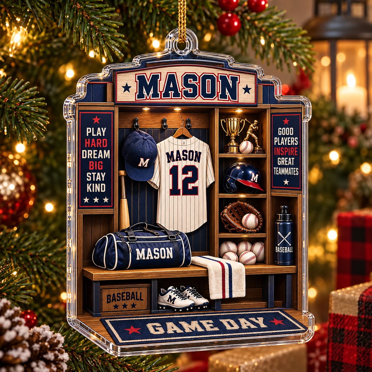 Personalized Baseball Dugout Ornament