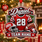 Personalized Football Team Christmas Ornament