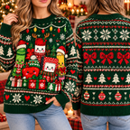 Personalized Teacher Ugly Christmas Sweater, School Holiday Party Wear