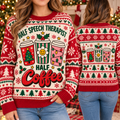 Personalized Speech Therapist Christmas Sweater, Cute SLP Holiday Gift