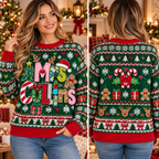 Personalized Teacher Ugly Christmas Sweater, School Holiday Party Wear